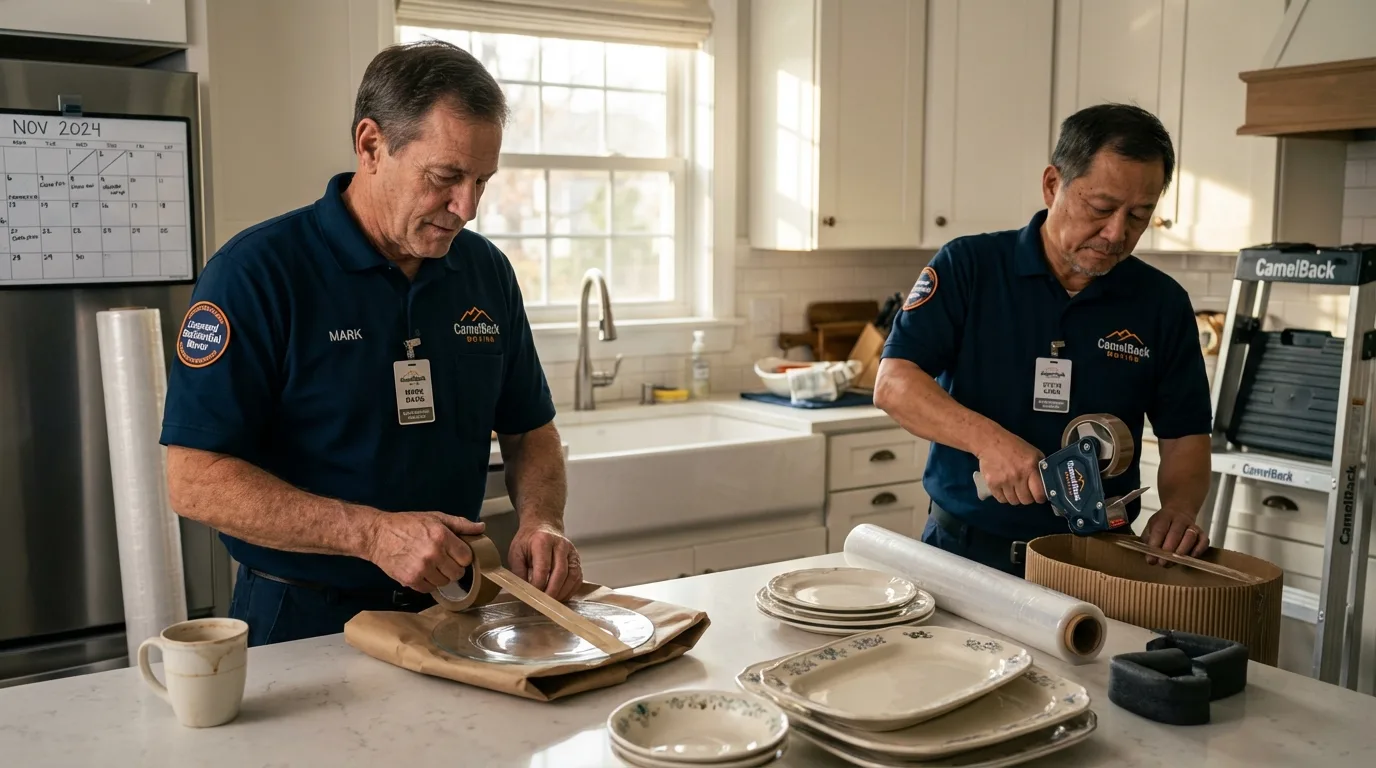 Professional crew packing kitchen dishware in Cleveland, GA